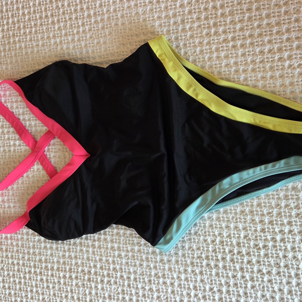 Cupshe Black and Pink One Piece Swim